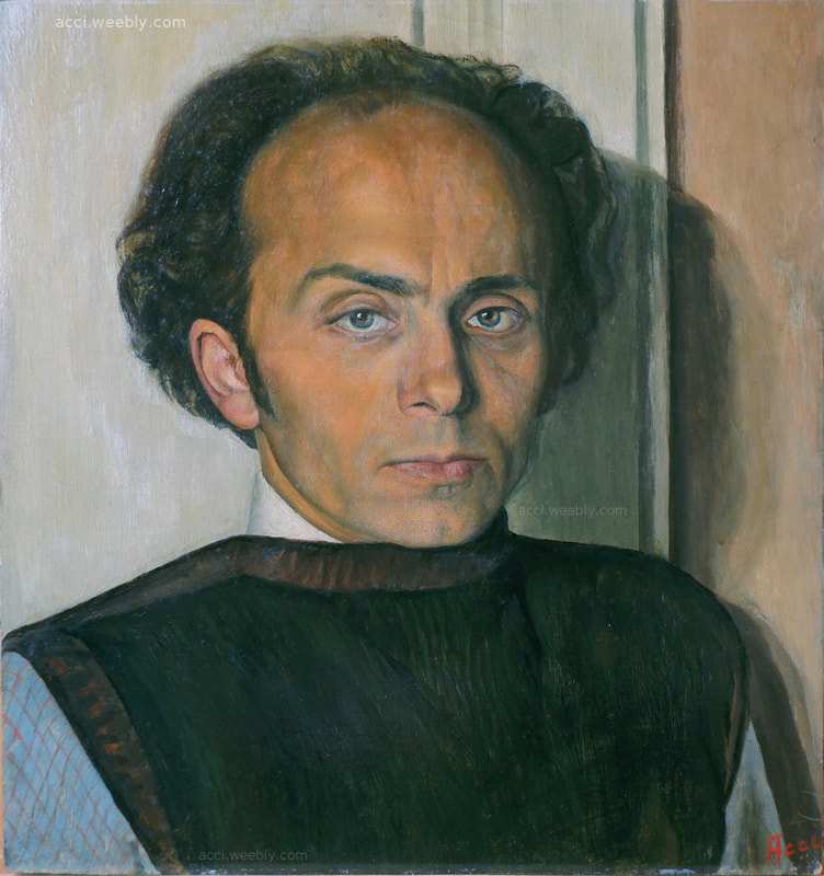 Giovanni Acci, Autoritratto, 1940-45, olio su tavola, 50x40,  Collezione Paolo Acci